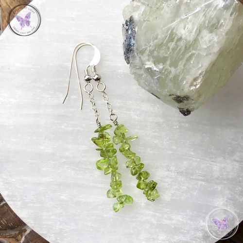 Peridot Chip Dangle Earrings